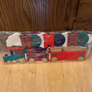Vintage 1982 New never used quilted Festive Ho Ho Ho Train Wall Hanging Decor